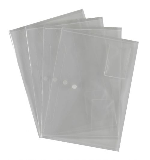 ValueX A4 Popper Wallets Clear (Pack 5)