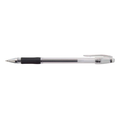 ValueX Gel Stick Pen Rubber Grip 0.7mm Black (Pack 10)