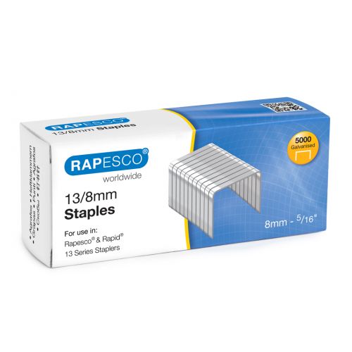 Staples Rapesco 13/8mm Galvanised Staples (Pack 5000)