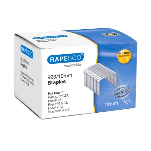 Staples Rapesco 923/10mm Galvanised Staples (Pack 4000)