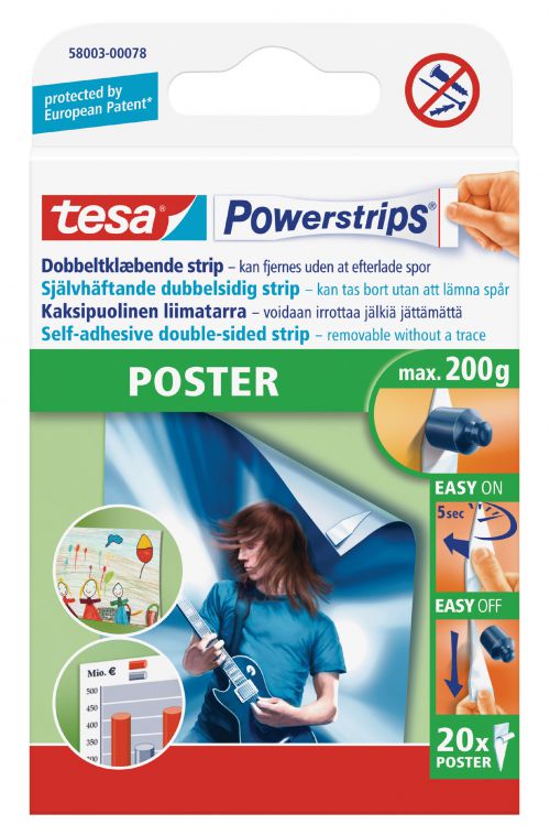 Fixers / Dots / Strips Tesa Powerstrips Poster Strips (Pack 20)