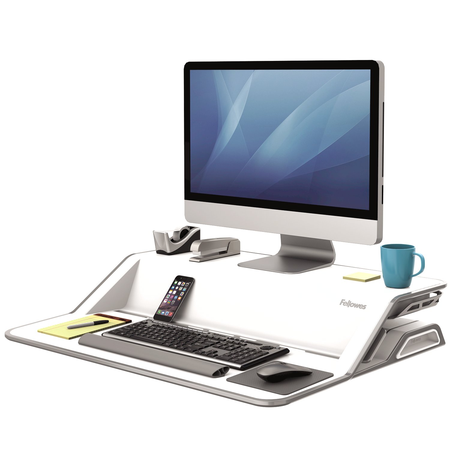 Fellowes Lotus Sit Stand Workstation White 9901