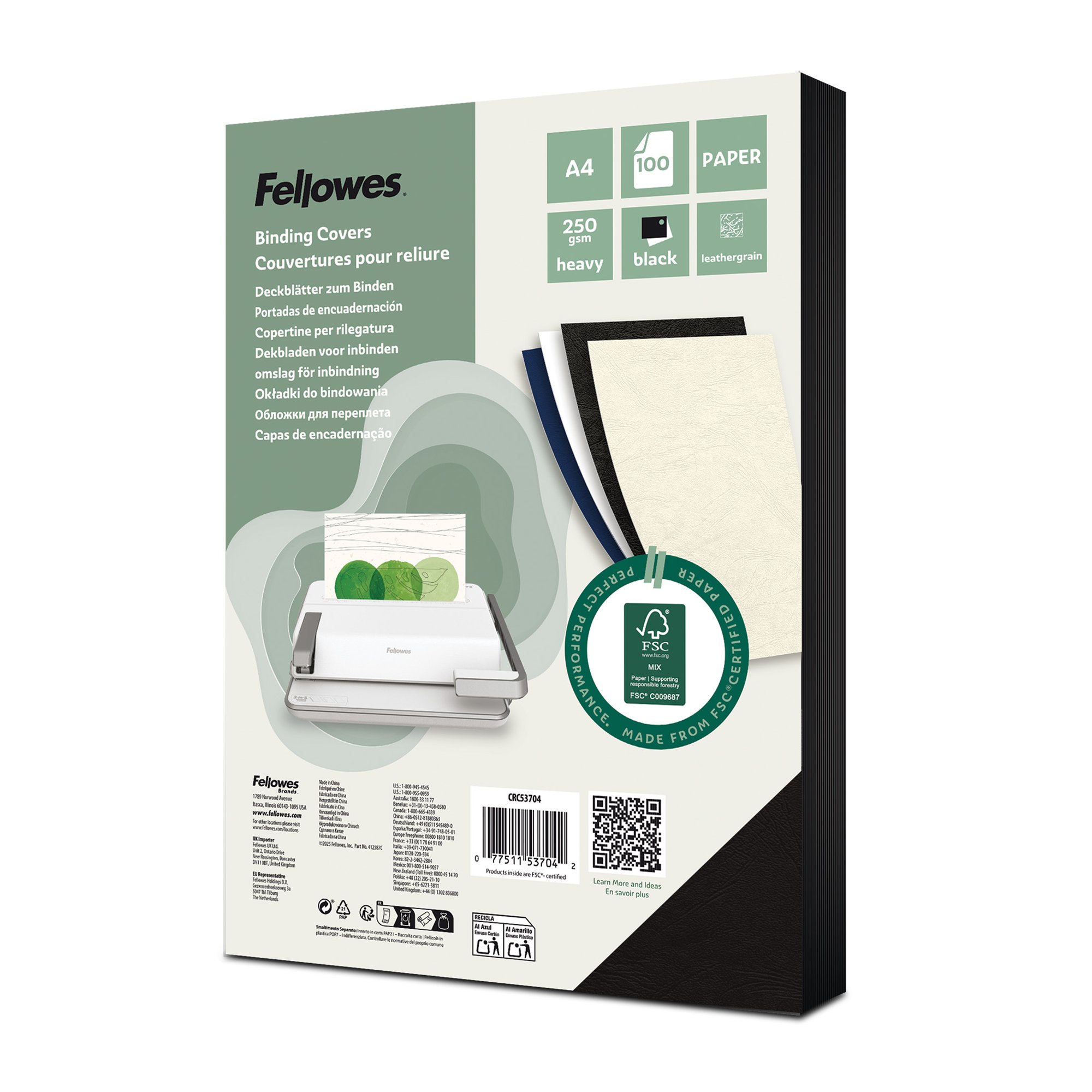 FELLOWES 5370402 A4 LEATHERBOARD COVERS