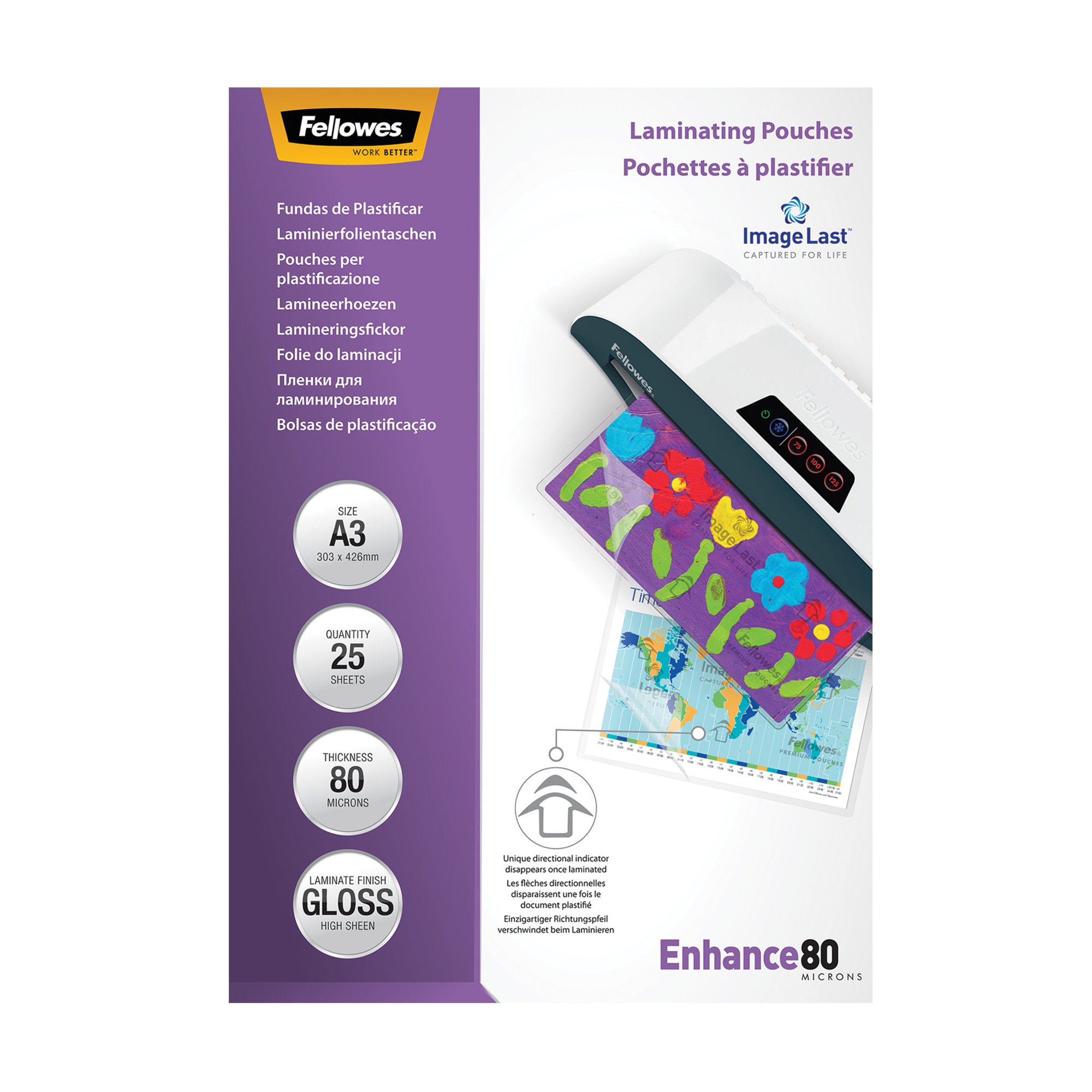 FELLOWES 53964 IL A3 80MIC POUCH 25PK