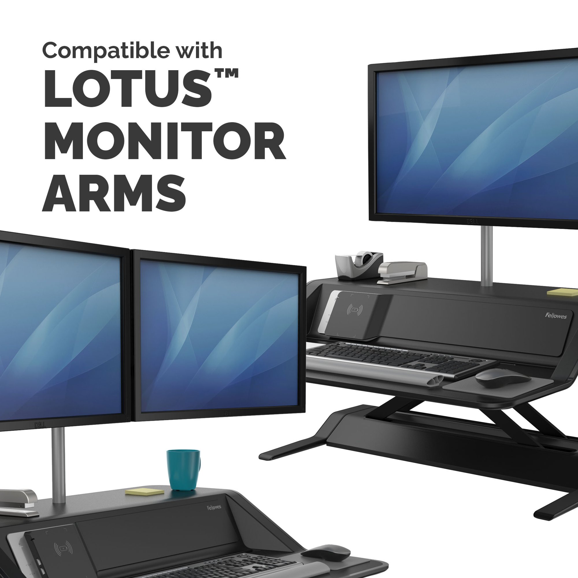Fellowes Lotus DX Sit/Stand Workstation Black 8081001