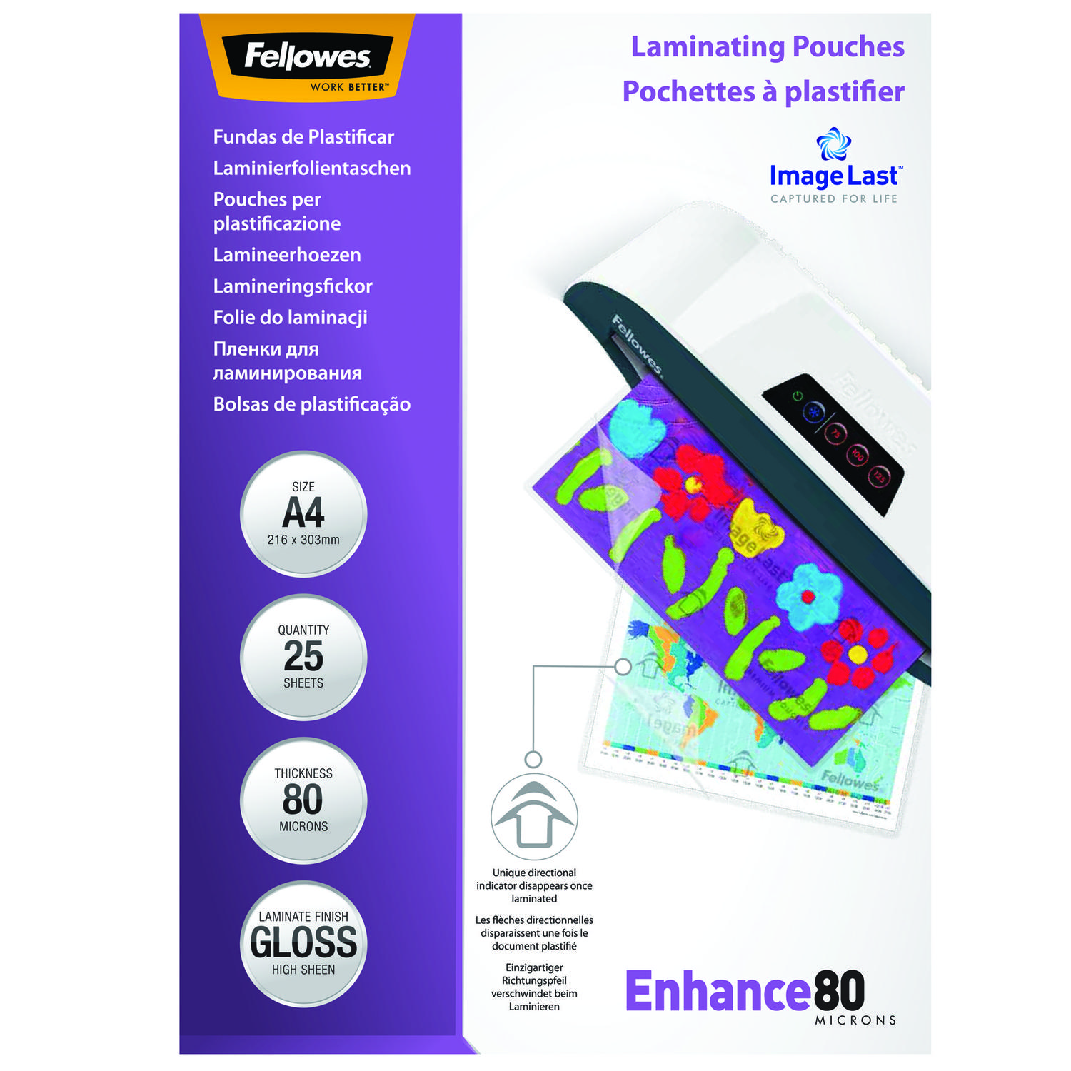 Laminating Film & Pockets Fellowes Laminating Pouch A4 2x80 Micron Gloss (Pack 25) 5396205
