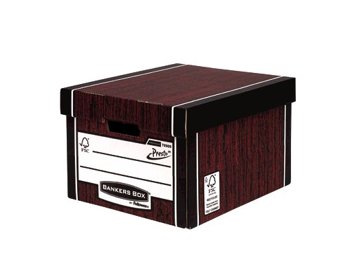 Storage Boxes Fellowes Bankers Box Premium Classic Storage Box Presto Board Woodgrain (Pack 10) 7250501