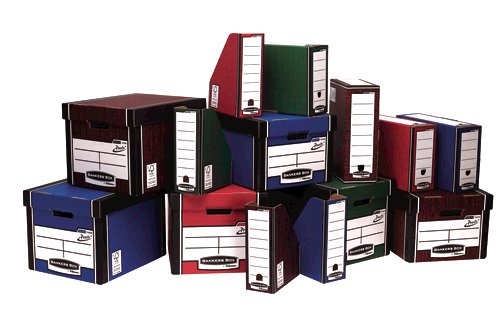 Fellowes Bankers Box Premium Storage Box Presto Board Red (Pack 10)