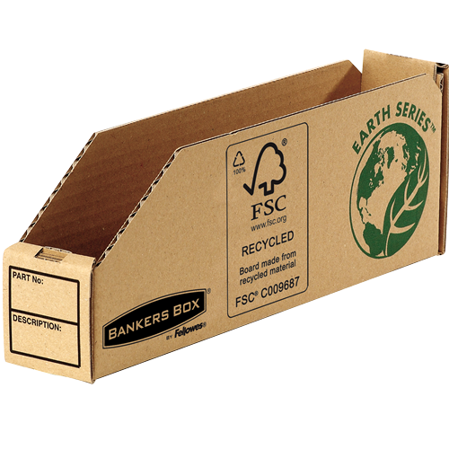 Bankers Box by Fellowes Parts Bin Corrugated Fibreboard Packed Flat W51xD280xH102mm Ref 07351 [Pack 50]