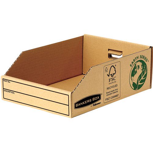 Bankers+Box+by+Fellowes+Parts+Bin+Corrugated+Fibreboard+Packed+Flat+W200xD280xH102mm+Ref+07355+%5BPack+50%5D