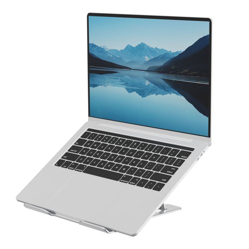 Fellowes Adjustable Laptop Riser Alumia Portable Laptop Stand Silver Fellowes Adjustable Laptop Riser Alumia Portable Laptop Stand Silver