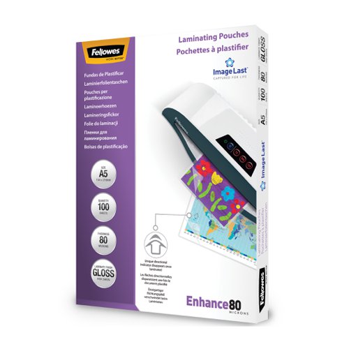 Fellowes+Laminating+Pouch+A5+2x80+Micron+Gloss+%28Pack+100%29+5306002