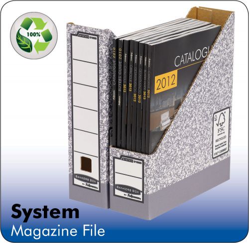 Storage Boxes Fellowes Bankers Box System Magazine File Board Grey (Pack 10) 186004