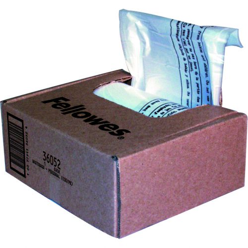 Bags / Sacks Fellowes Shredder Waste Bag 23-28 Litre Clear (Pack 100) 36052