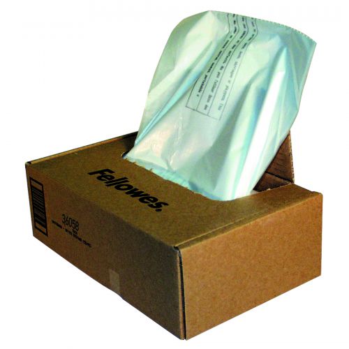Bags / Sacks Fellowes Shredder Waste Bag 121-143 Litre Clear (Pack 50) 3605801