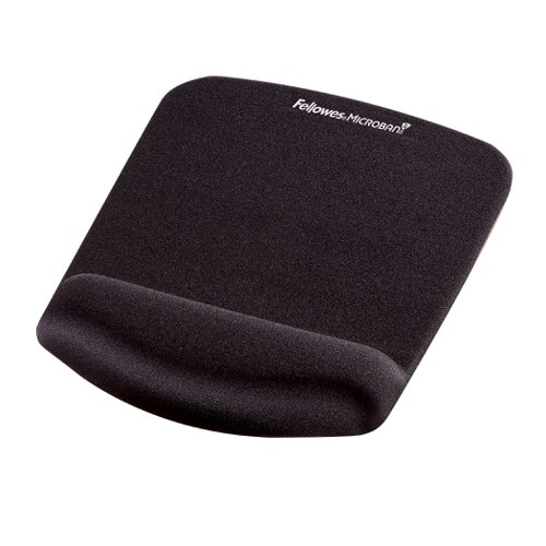 Fellowes PlushTouch Mousepad Wrist Support Black- Microban 9252003