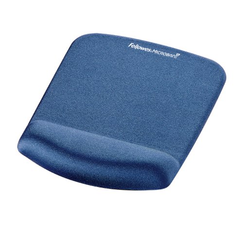 Fellowes PlushTouch Mousepad Wrist Support Blue- Microban 9387302