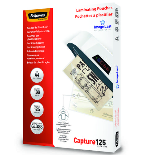 Laminating Film & Pockets Fellowes Laminating Pouch A4 2x125 Micron Gloss (Pack 100) 5307407