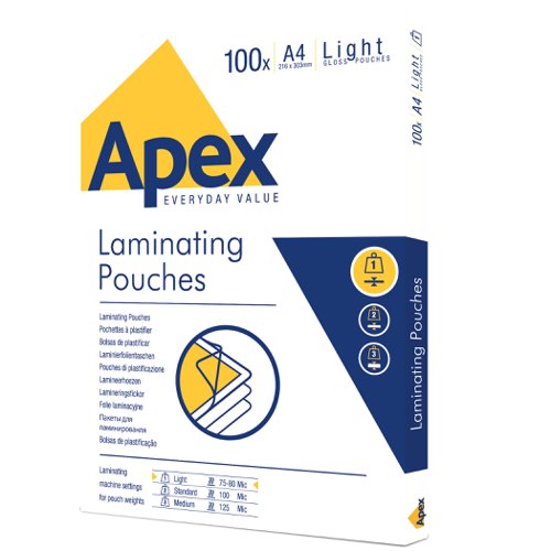 ValueX+Laminating+Pouch+A4+2x75+Micron+Gloss+%28Pack+100%29+6003201