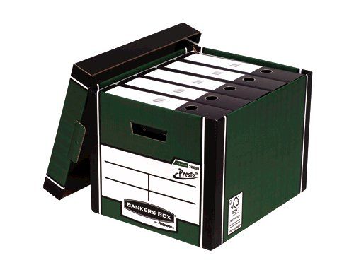 Fellowes Bankers Box Premium Storage Box Presto Board Green (Pack 10) 7260801