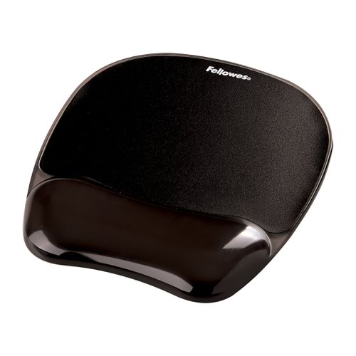 Mouse Mats Fellowes Crystal Gel Mouse Pad and Wrist Rest Black 9112101