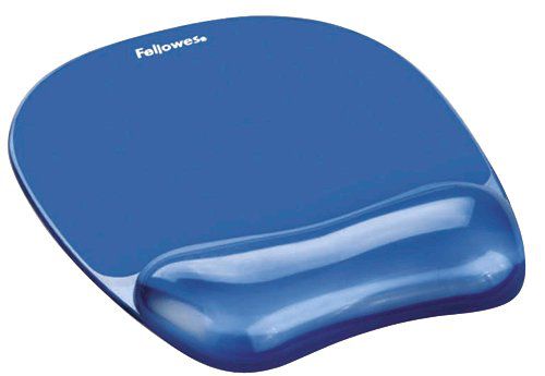 Fellowes Crystal Mousepad Wrist Support Blue