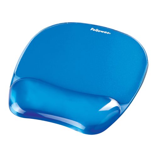 Mouse Mats Fellowes Crystal Gel Mouse Pad and Wrist Rest Blue 9114120