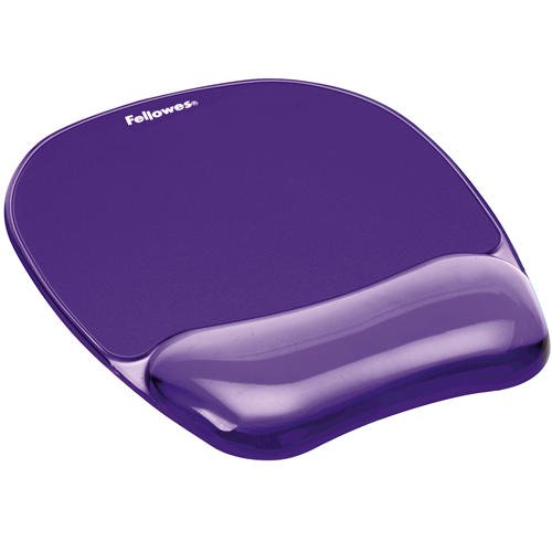 Fellowes+Crystal+Mouse+Mat+Pad+with+Wrist+Rest+Gel+Purple+Ref+91441