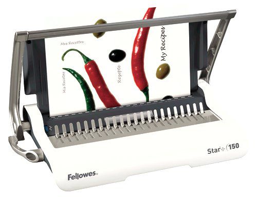 Binding Machines Fellowes Star Plus 150 Manual Comb Binding Machine White/Grey 5627501