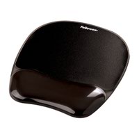Fellowes Crystal Gel Mouse Pad and Wrist Rest Black 9112101