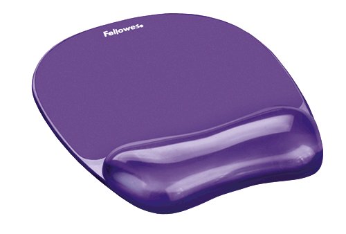 Fellowes Crystal Mouse Pad and Wrist Rest Purple 91441