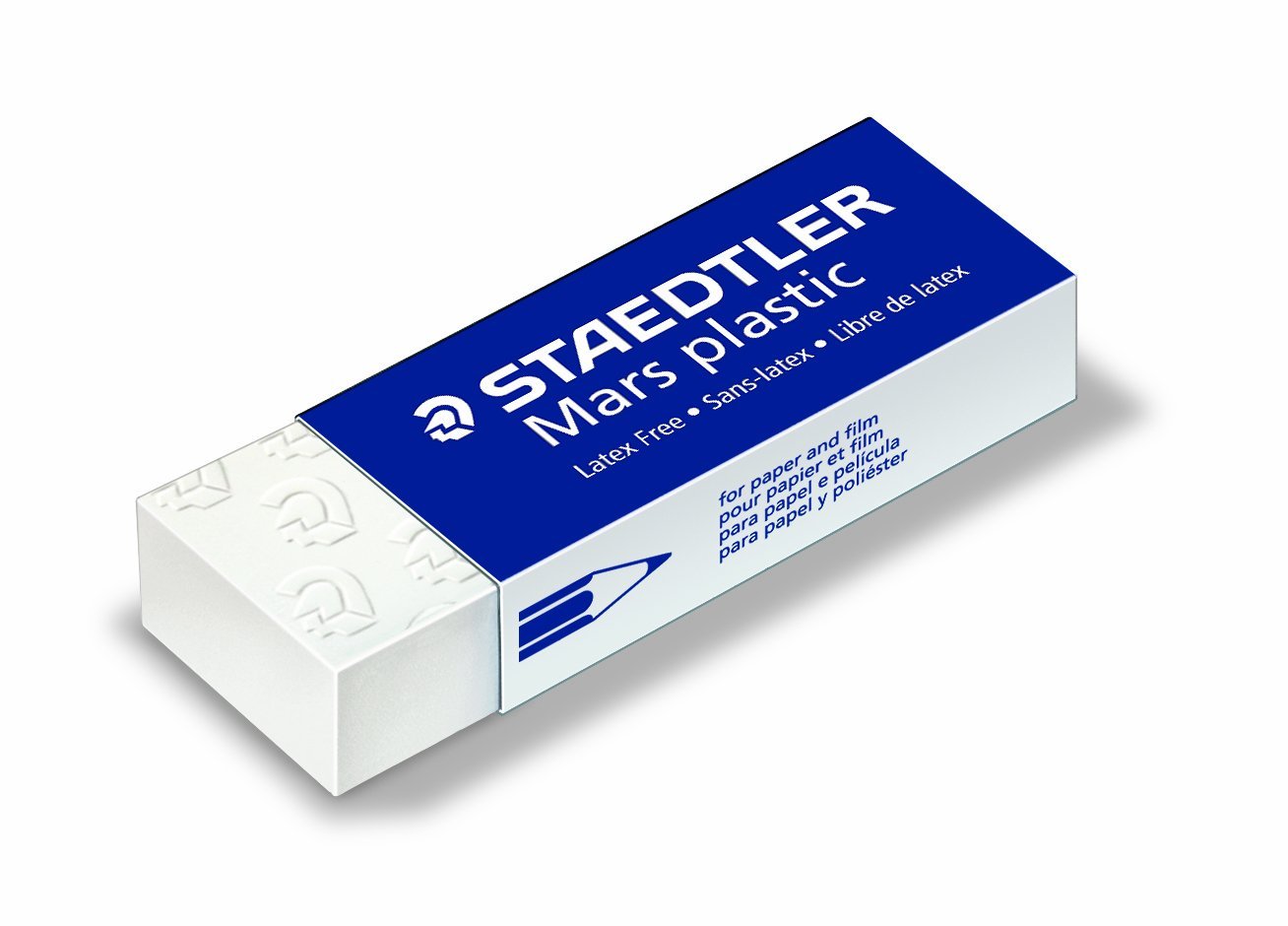 Erasers Staedtler Mars Plastic Eraser White with Blue Sleeve (Pack 2)
