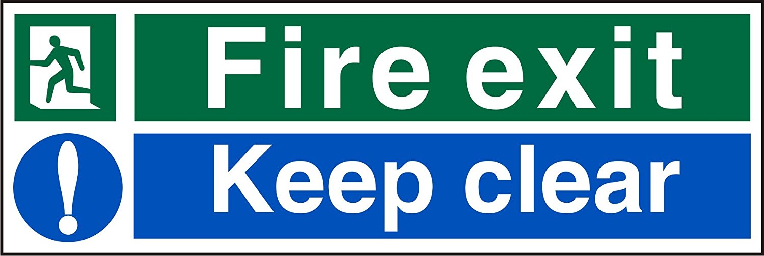 Fire Stewart Superior Fire Exit Keep Clear Sign 450x150mm