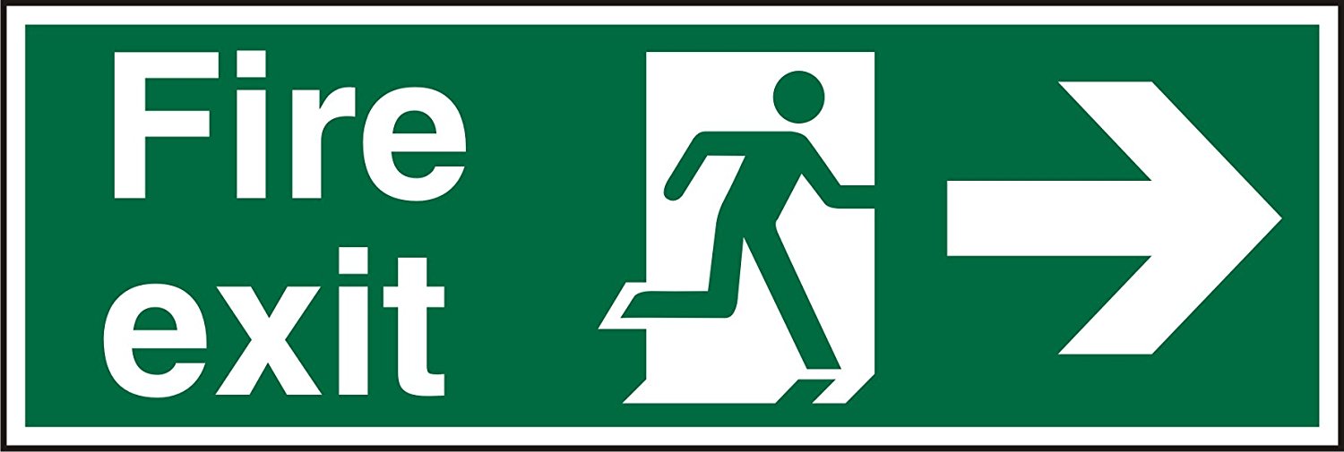 Stewart Superior Fire Exit Right Sign 450x150mm