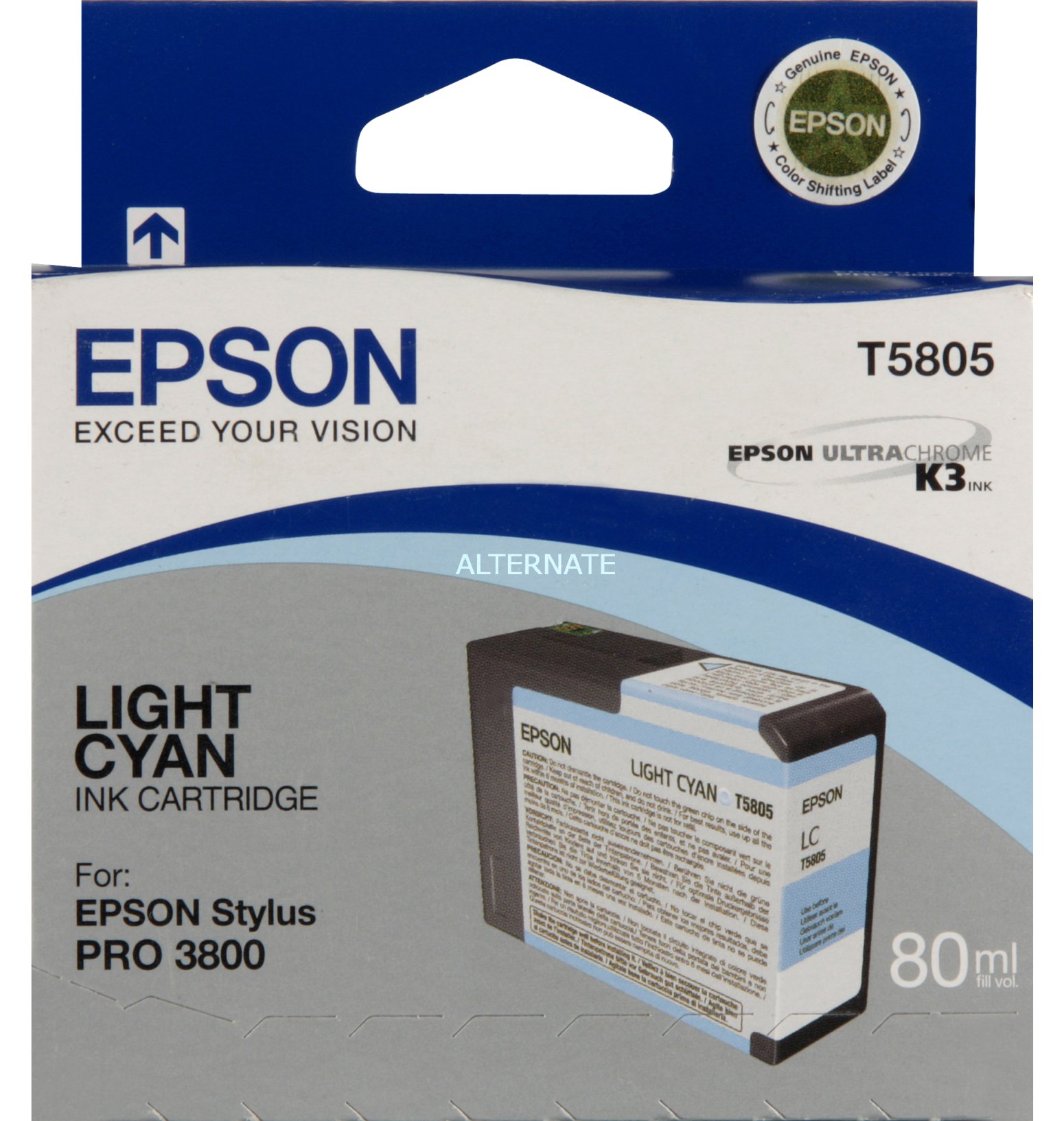 Epson C13T580500 T5805 Light Cyan Ink 80ml
