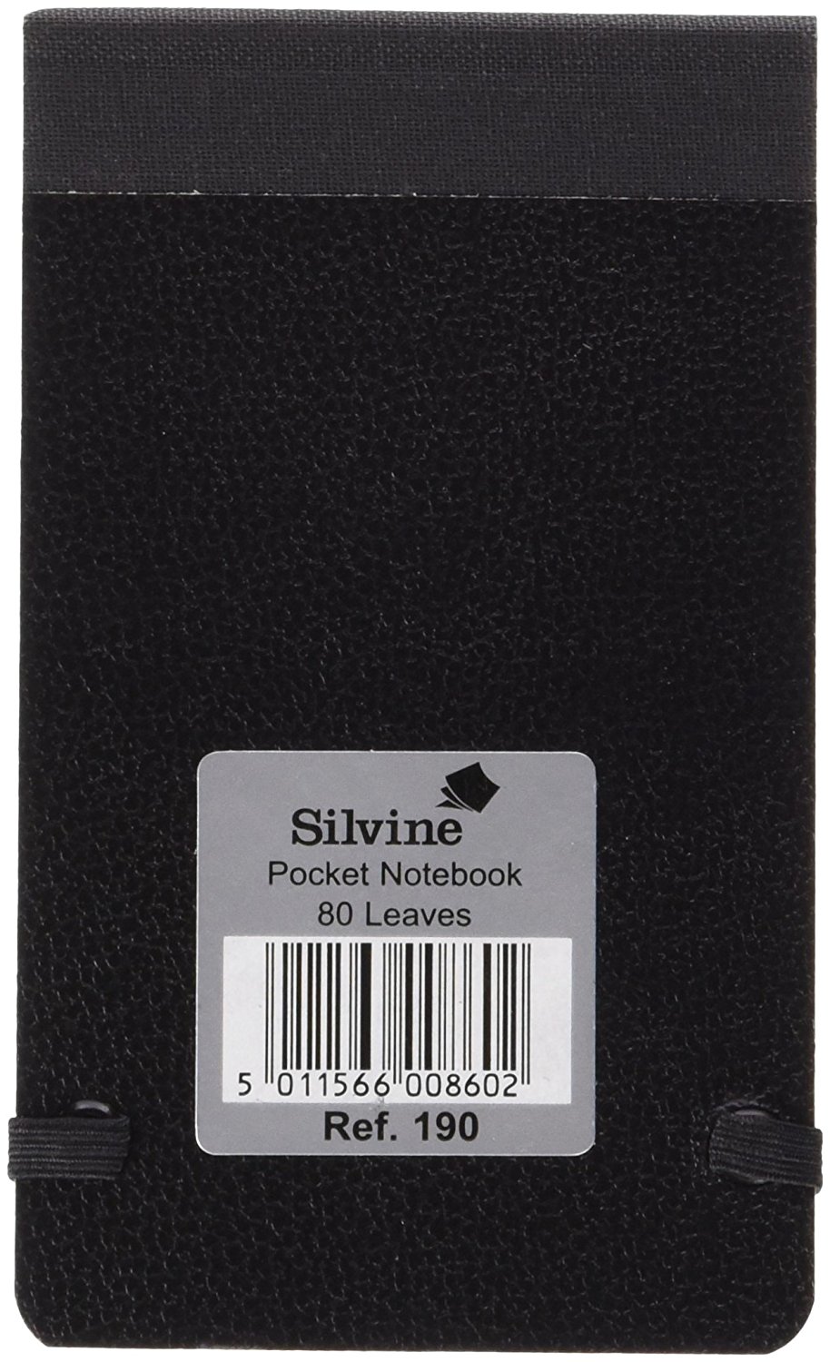 Silvine Elastic Band Book Black PK12
