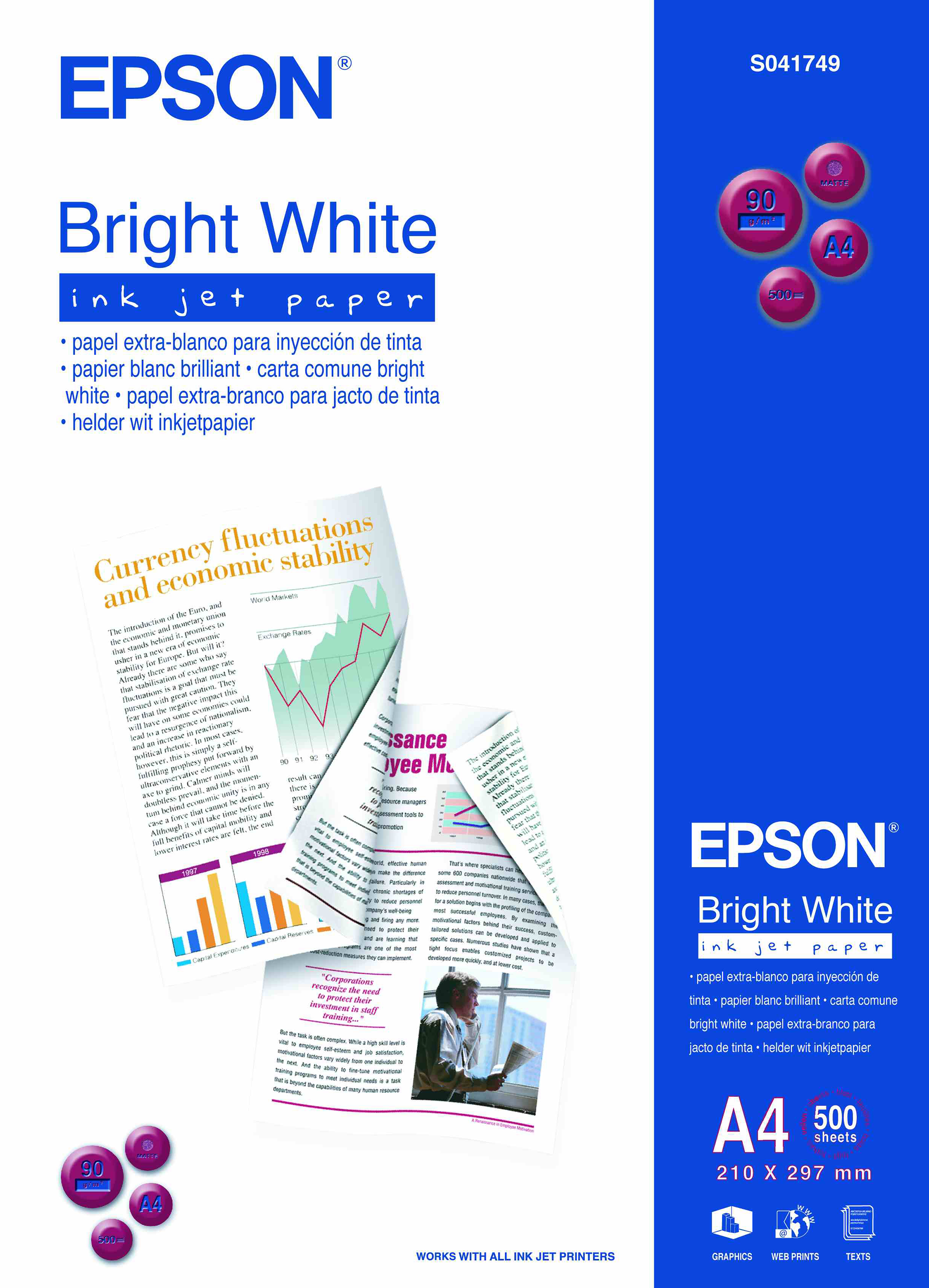 Epson C13S041749 Bright White Paper A4 500 Sheets