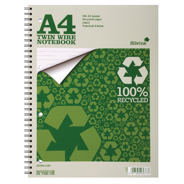 Silvine A4 Recycled Twinwire Nbook PK12