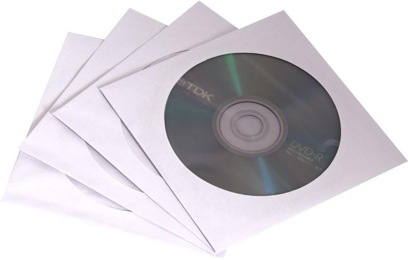 Fellowes CD/DVD Envelope 125x125mm Window White 90690 (Pack 50)
