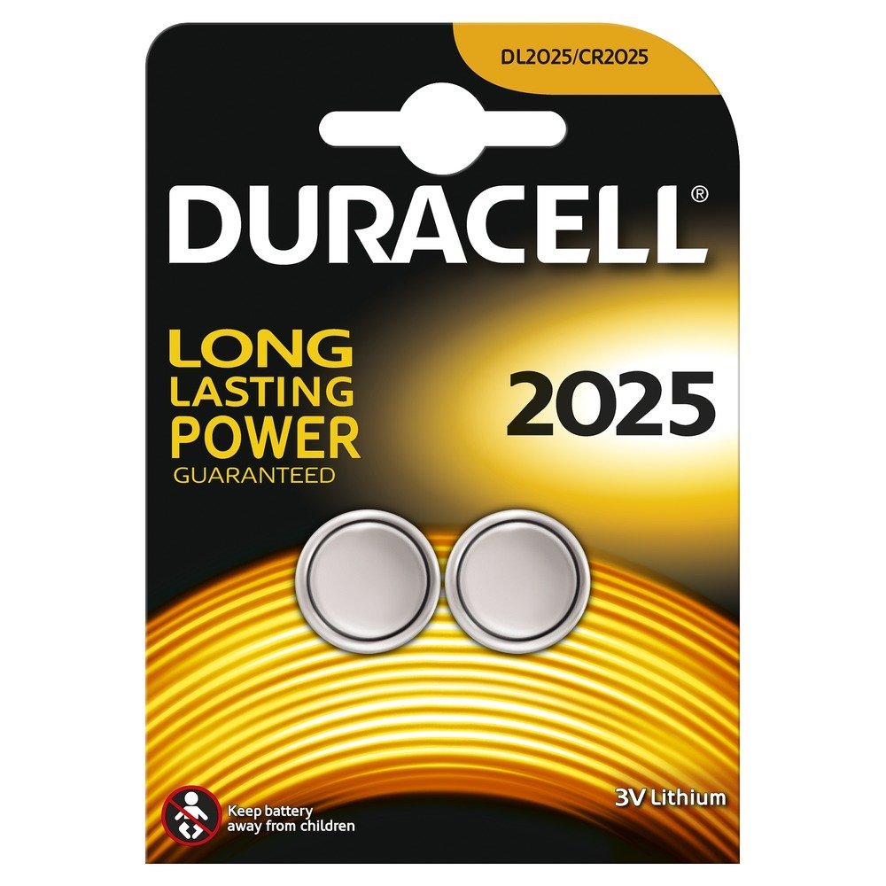 Duracell Lithium Coin Batteries 3V 2025 (Pack 2)