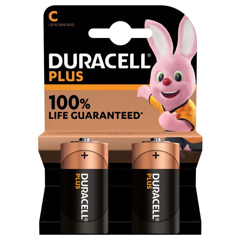Duracell C Plus Batteries PK2