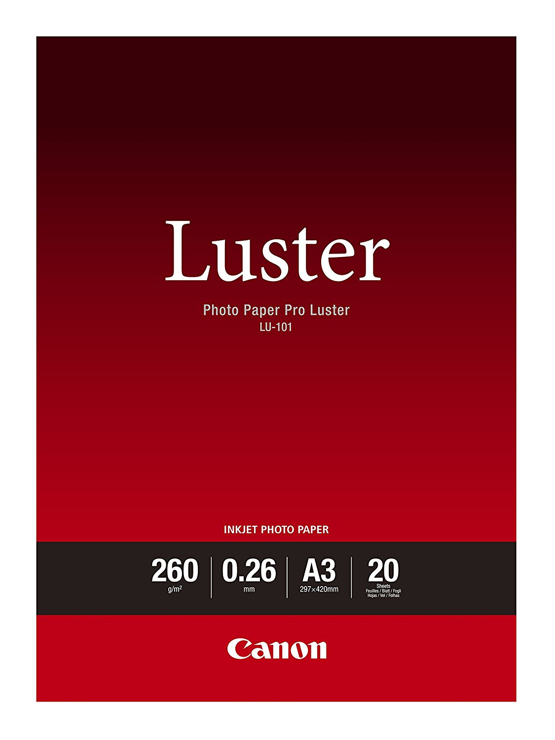 CANON 6211B007 LUSTER PAPER A3 20 SHEETS