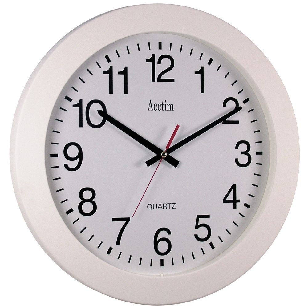 Wall Acctim Controller Wall Clock Silent Sweep 368mm White 93/704