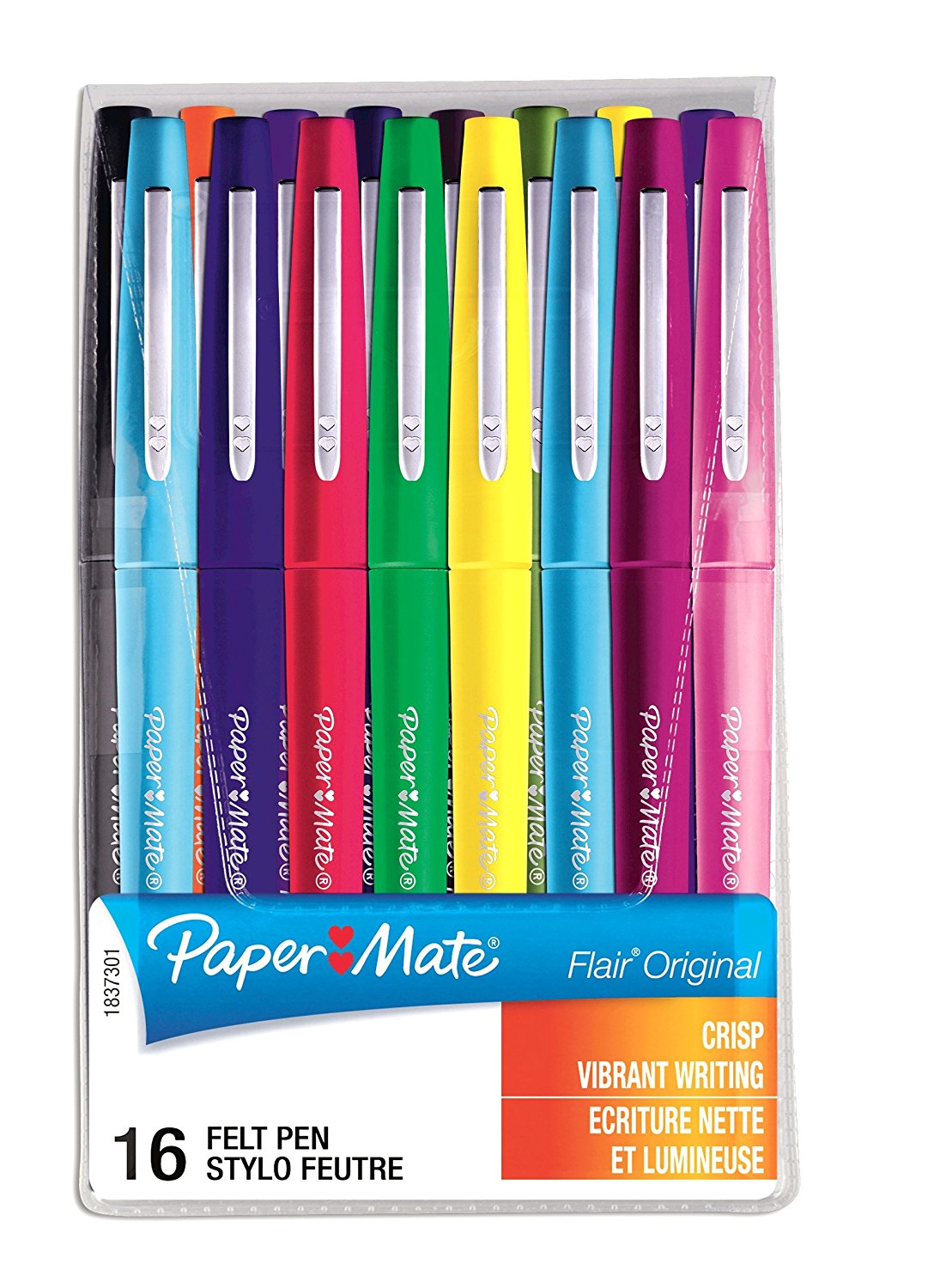 Paper Mate Flair Fibre Tip Pen 0.8mm Line Assorted Colours (Pack 16)