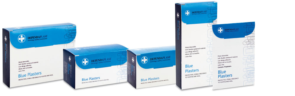 Reliance Dependaplast Plasters Blue Assorted Sizes (Pack 100)