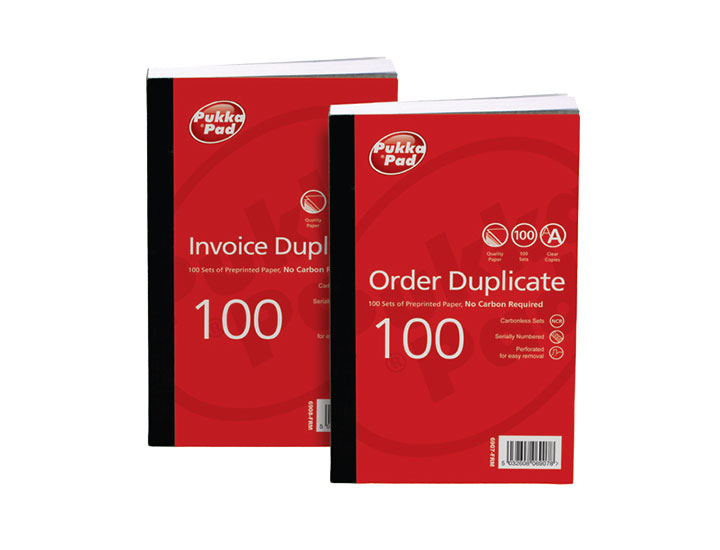 ValueX 210x130mm Duplicate Invoice Book Carbonless 1-100 Taped Cloth Binding 100 Sets (Pack 5)