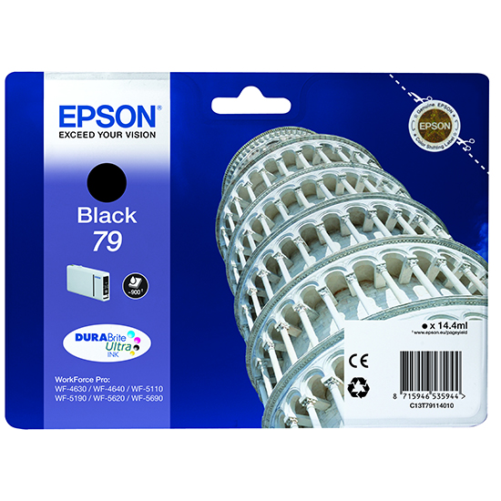 Epson 79 Tower Of Pisa Black Standard Capacity Ink Cartridge 14Ml - C13T79114010