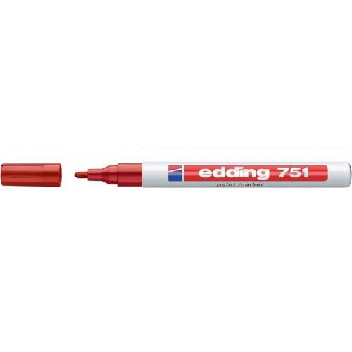 Permanent Markers Edding 751 Paint Marker Bullet Tip 1-2mm Line Red (Pack 10)