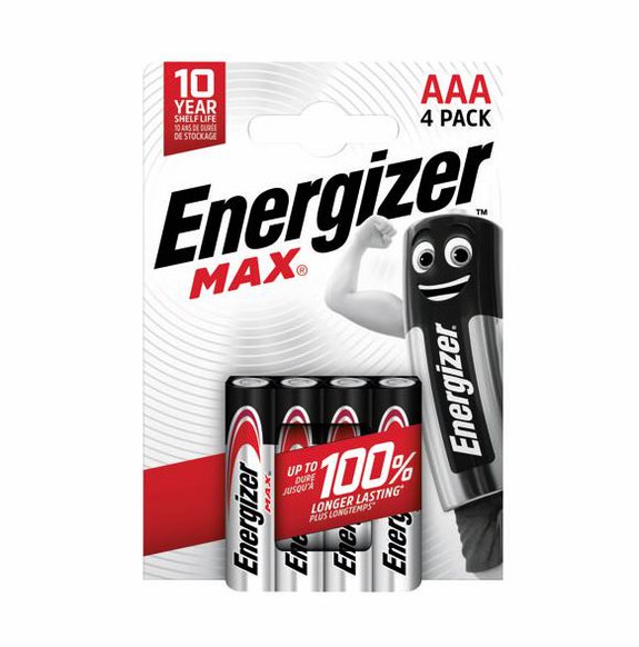 Energizer Max (AAA) Alkaline Batteries (Pack 4)