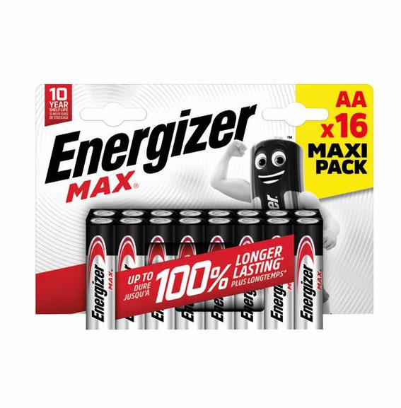 Energizer Max (AA) Alkaline Batteries (Pack 16)